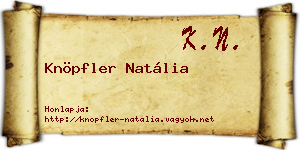 Knöpfler Natália névjegykártya