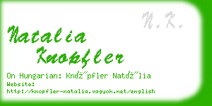 natalia knopfler business card